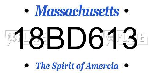 18BD613 Massachusetts License Plate