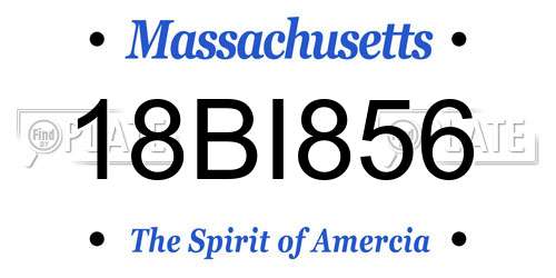 18BI856 Massachusetts License Plate