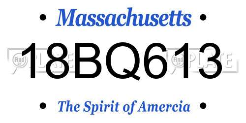 18BQ613 Massachusetts License Plate
