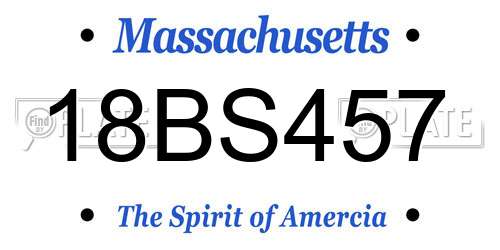 18BS457 Massachusetts License Plate
