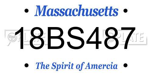 18BS487 Massachusetts License Plate