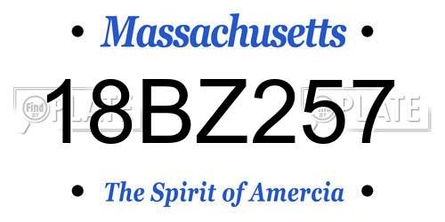 18BZ257 Massachusetts License Plate