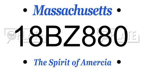18BZ880 Massachusetts License Plate