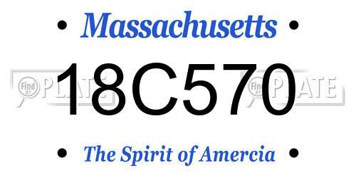18C570 Massachusetts License Plate