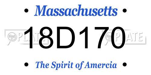18D170 Massachusetts License Plate