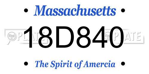 18D840 Massachusetts License Plate