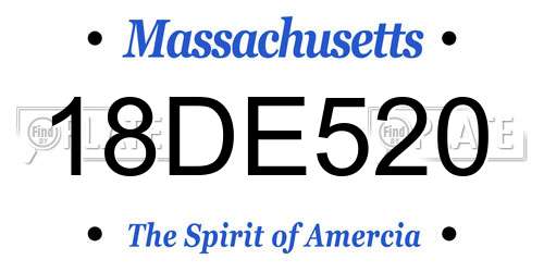 18DE520 Massachusetts License Plate