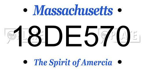 18DE570 Massachusetts License Plate
