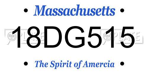 18DG515 Massachusetts License Plate