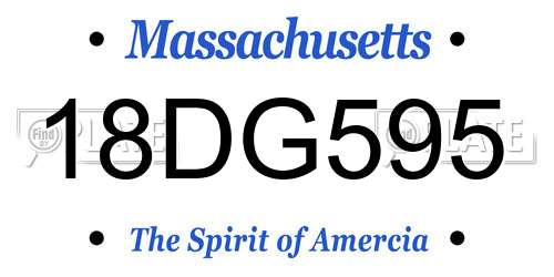 18DG595 Massachusetts License Plate