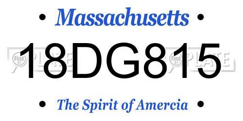 18DG815 Massachusetts License Plate