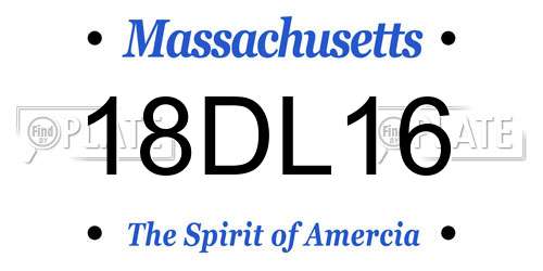 18DL16 Massachusetts License Plate