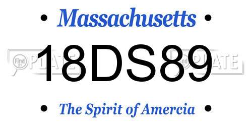 18DS89 Massachusetts License Plate