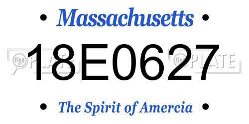18E0627 Massachusetts License Plate