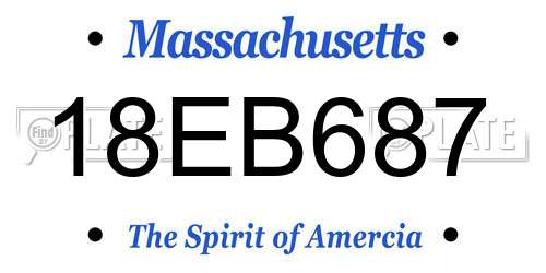 18EB687 Massachusetts License Plate