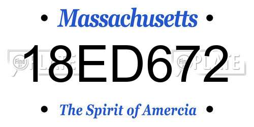 18ED672 Massachusetts License Plate