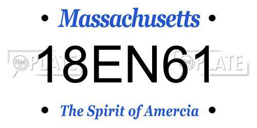 18EN61 Massachusetts License Plate