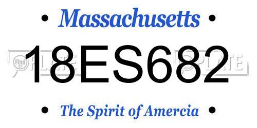 18ES682 Massachusetts License Plate