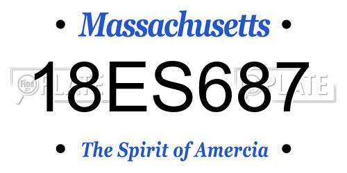 18ES687 Massachusetts License Plate
