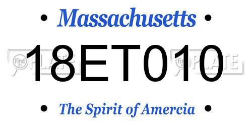 18ET010 Massachusetts License Plate