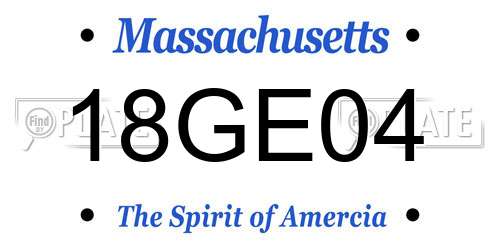 18GE04 Massachusetts License Plate