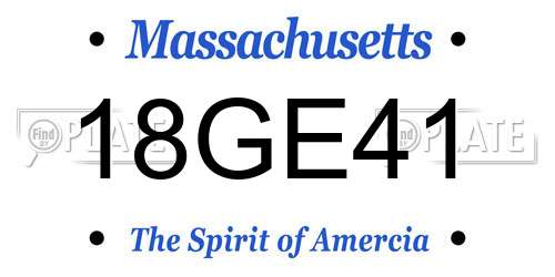 18GE41 Massachusetts License Plate