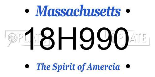18H990 Massachusetts License Plate