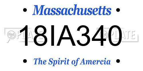 18IA340 Massachusetts License Plate