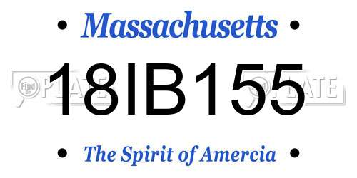 18IB155 Massachusetts License Plate