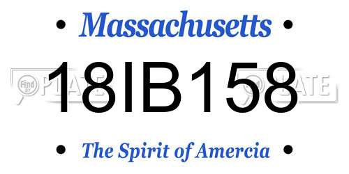 18IB158 Massachusetts License Plate