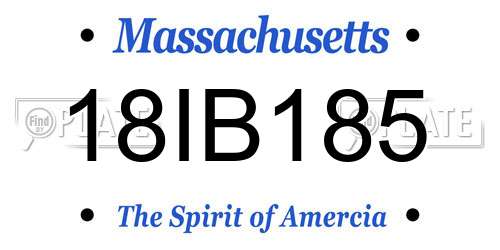 18IB185 Massachusetts License Plate