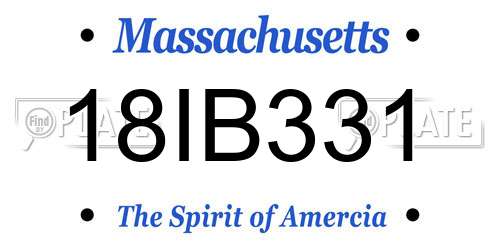 18IB331 Massachusetts License Plate