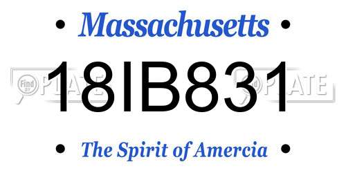 18IB831 Massachusetts License Plate