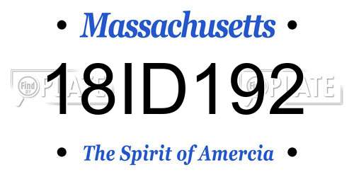 18ID192 Massachusetts License Plate