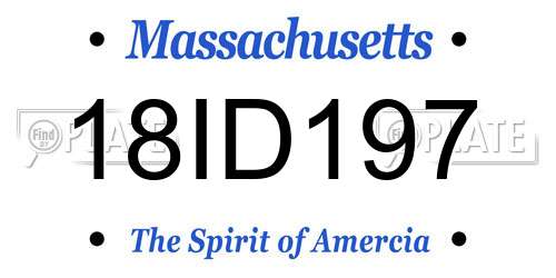 18ID197 Massachusetts License Plate