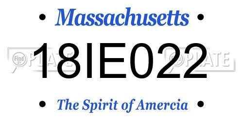 18IE022 Massachusetts License Plate