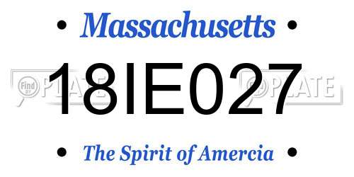 18IE027 Massachusetts License Plate