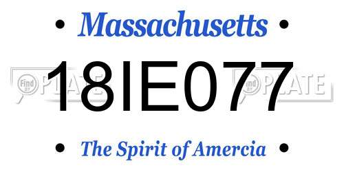 18IE077 Massachusetts License Plate