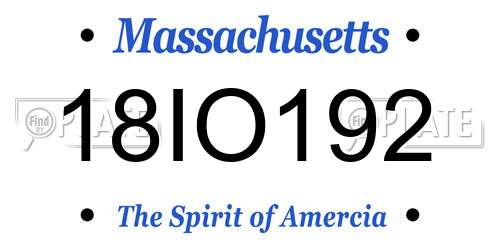 18IO192 Massachusetts License Plate