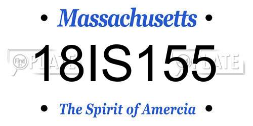 18IS155 Massachusetts License Plate