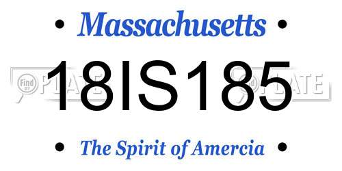 18IS185 Massachusetts License Plate