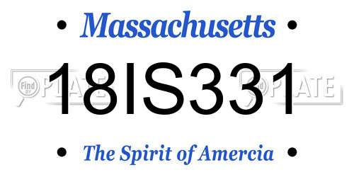 18IS331 Massachusetts License Plate