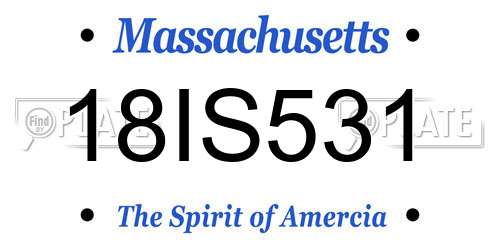 18IS531 Massachusetts License Plate