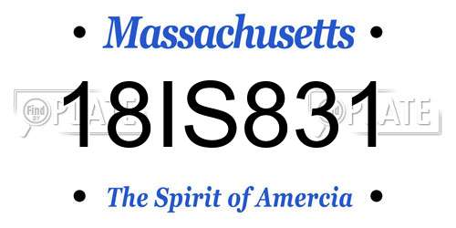 18IS831 Massachusetts License Plate