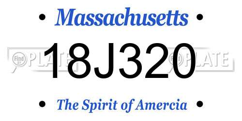 18J320 Massachusetts License Plate