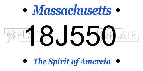 18J550 Massachusetts License Plate
