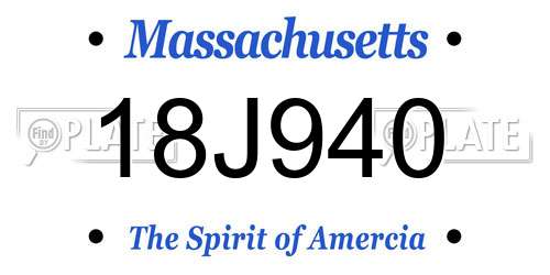 18J940 Massachusetts License Plate