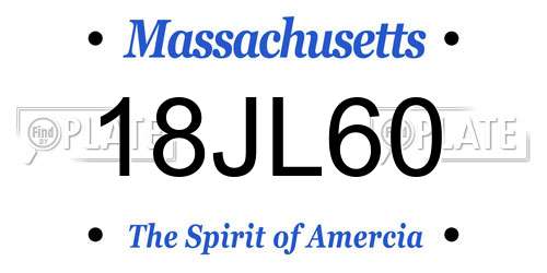 18JL60 Massachusetts License Plate