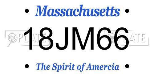 18JM66 Massachusetts License Plate