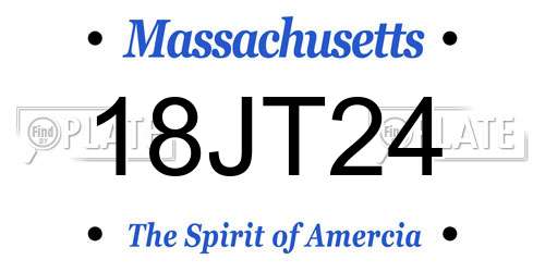 18JT24 Massachusetts License Plate